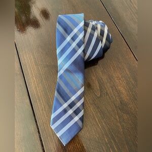 Van Heusen Blue White & Gray Plaid Tie